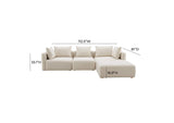 TOV-L68788-SEC Hangover Cream Performance Linen 4 - Piece Modular Sectional