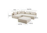 TOV-L68788-SEC1 Hangover Cream Performance Linen 4 - Piece Modular Chaise Sectional