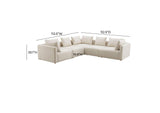 TOV-L68788-SEC2 Hangover Cream Performance Linen 5 - Piece Modular L - Sectional