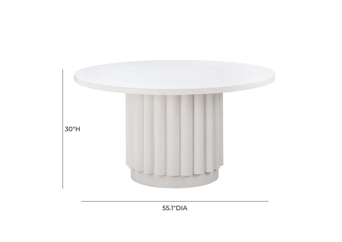 TOV-D44174 Kali 55 Inch White Round Dining Table