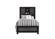 LISBON-GREY_BLACK-BOOKCASE_TB LISBON GREY - BLACK BOOKCASE TWIN BED