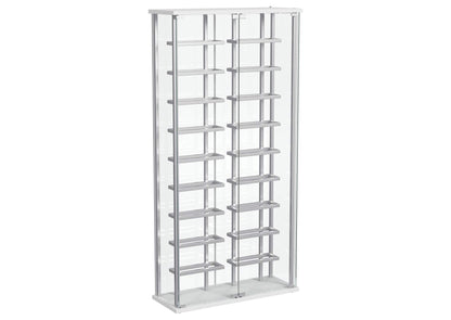 182037 Montara Tempered Glass Wine Storage LED Curio Cabinet Chrome
