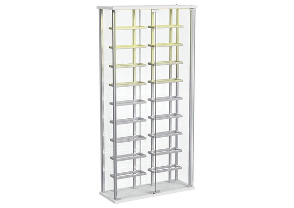 182037 Montara Tempered Glass Wine Storage LED Curio Cabinet Chrome
