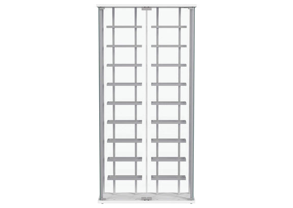 182037 Montara Tempered Glass Wine Storage LED Curio Cabinet Chrome