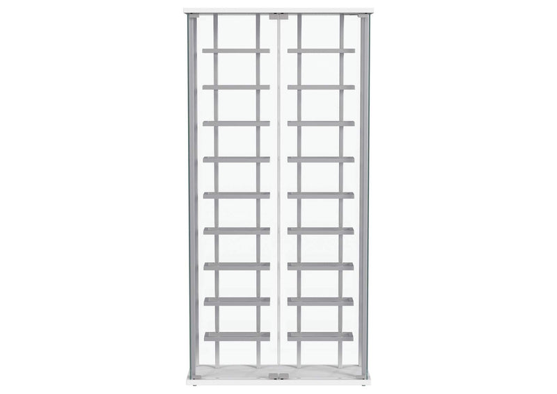 182037 Montara Tempered Glass Wine Storage LED Curio Cabinet Chrome