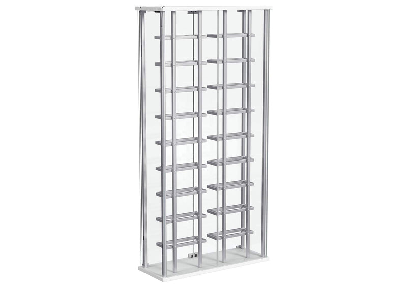 182037 Montara Tempered Glass Wine Storage LED Curio Cabinet Chrome