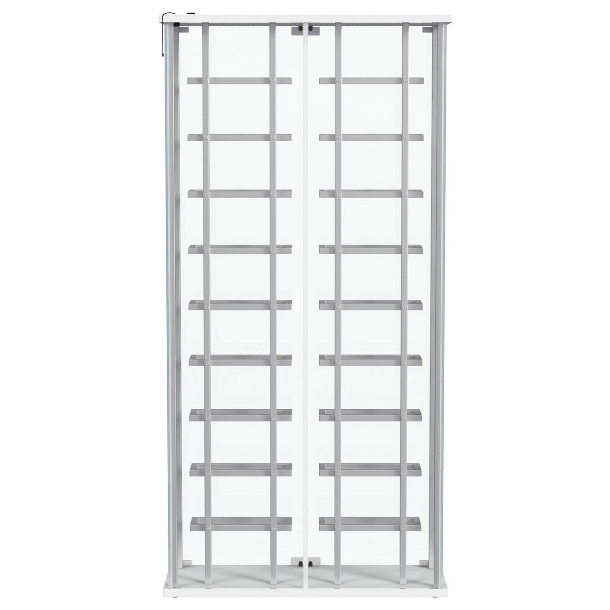 182037 Montara Tempered Glass Wine Storage LED Curio Cabinet Chrome