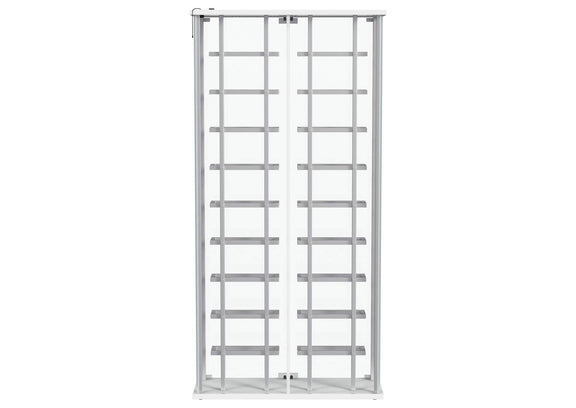182037 Montara Tempered Glass Wine Storage LED Curio Cabinet Chrome
