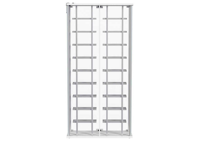 182037 Montara Tempered Glass Wine Storage LED Curio Cabinet Chrome