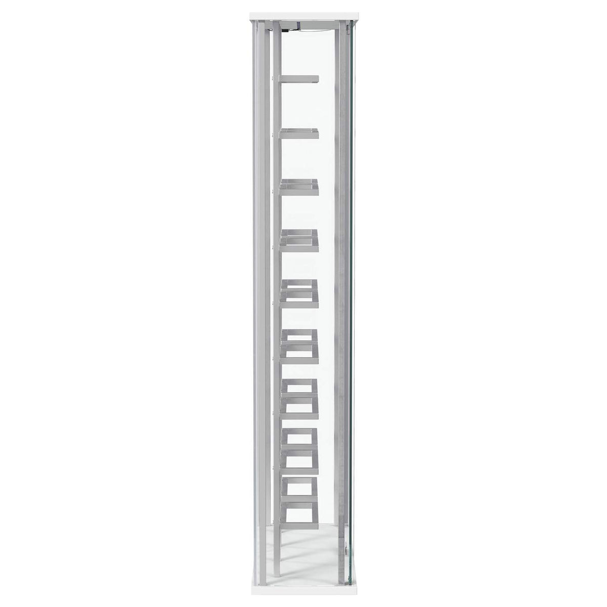 182037 Montara Tempered Glass Wine Storage LED Curio Cabinet Chrome