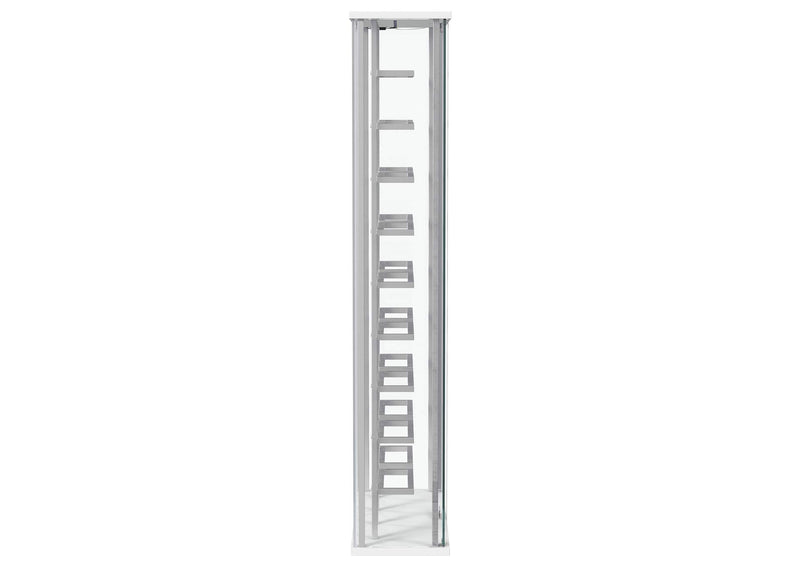 182037 Montara Tempered Glass Wine Storage LED Curio Cabinet Chrome