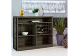 182071 Joe 5-shelf Composite Wood Home Bar Wine Cabinet Aged Oak