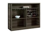 182071 Joe 5-shelf Composite Wood Home Bar Wine Cabinet Aged Oak