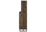 182082 Mendoza 2-door Home Bar Cabinet Wine Storage Rustic Oak