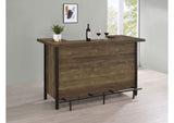 182104 Bellemore Freestanding Home Bar Wine Cabinet Rustic Oak