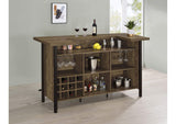 182104 Bellemore Freestanding Home Bar Wine Cabinet Rustic Oak