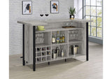 182105 Bellemore Freestanding Home Bar Wine Cabinet Grey Driftwood