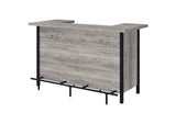 182105 Bellemore Freestanding Home Bar Wine Cabinet Grey Driftwood