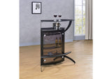 182135 Dallas 2-shelf Curved Freestanding Home Bar Cabinet Black