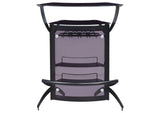 182135 Dallas 2-shelf Curved Freestanding Home Bar Cabinet Black