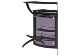 182135 Dallas 2-shelf Curved Freestanding Home Bar Cabinet Black