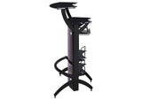 182135 Dallas 2-shelf Curved Freestanding Home Bar Cabinet Black
