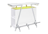 182355 Araceli Freestanding LED Home Bar Cabinet White High Gloss