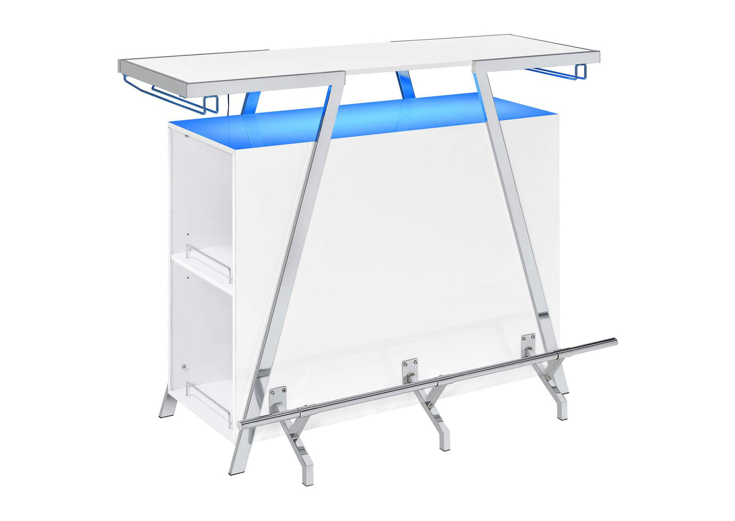 Araceli Freestanding LED Home Bar Cabinet White High Gloss