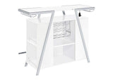 182355 Araceli Freestanding LED Home Bar Cabinet White High Gloss