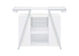 182355 Araceli Freestanding LED Home Bar Cabinet White High Gloss