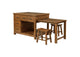 182446 Mayfair 3-piece Kitchen Island with Extension Table Dark Oak