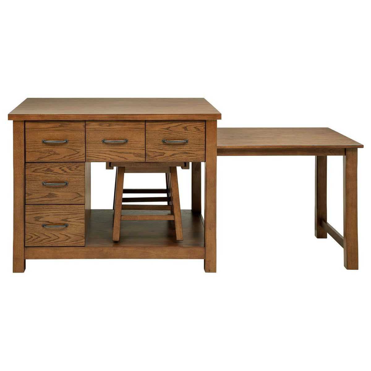 182446 Mayfair 3-piece Kitchen Island with Extension Table Dark Oak