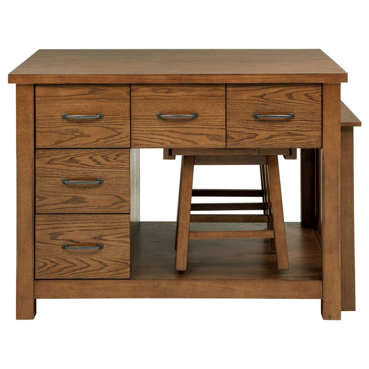 182446 Mayfair 3-piece Kitchen Island with Extension Table Dark Oak