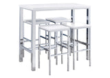 182525 Natividad 5-piece Pub Height Bar Table Set White High Gloss