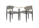 182682 Bradbury Fabric Upholstered Dining Arm Chair Grey (Set of 2)