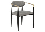 182682 Bradbury Fabric Upholstered Dining Arm Chair Grey (Set of 2)