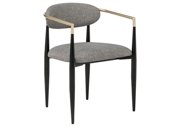 182682 Bradbury Fabric Upholstered Dining Arm Chair Grey (Set of 2)