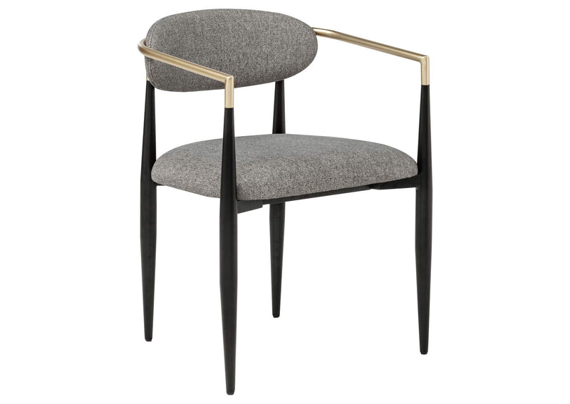 182682 Bradbury Fabric Upholstered Dining Arm Chair Grey (Set of 2)