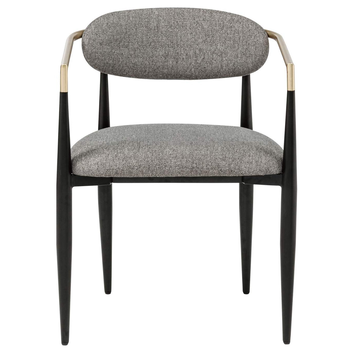 182682 Bradbury Fabric Upholstered Dining Arm Chair Grey (Set of 2)