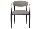 182682 Bradbury Fabric Upholstered Dining Arm Chair Grey (Set of 2)