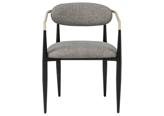 182682 Bradbury Fabric Upholstered Dining Arm Chair Grey (Set of 2)