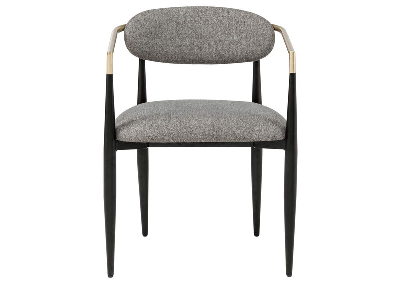 182682 Bradbury Fabric Upholstered Dining Arm Chair Grey (Set of 2)