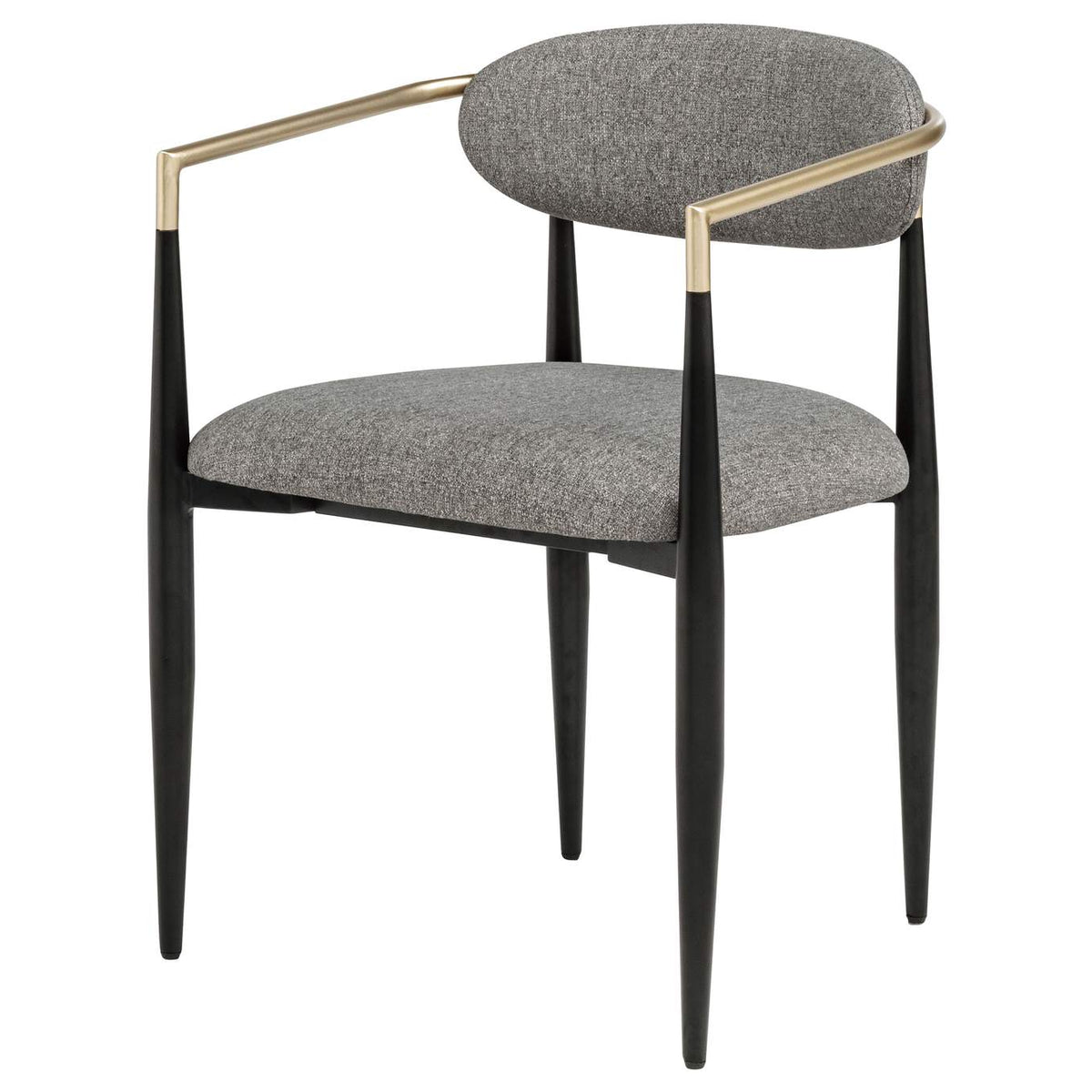 182682 Bradbury Fabric Upholstered Dining Arm Chair Grey (Set of 2)