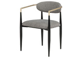 182682 Bradbury Fabric Upholstered Dining Arm Chair Grey (Set of 2)