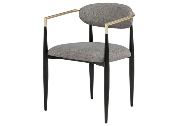 182682 Bradbury Fabric Upholstered Dining Arm Chair Grey (Set of 2)