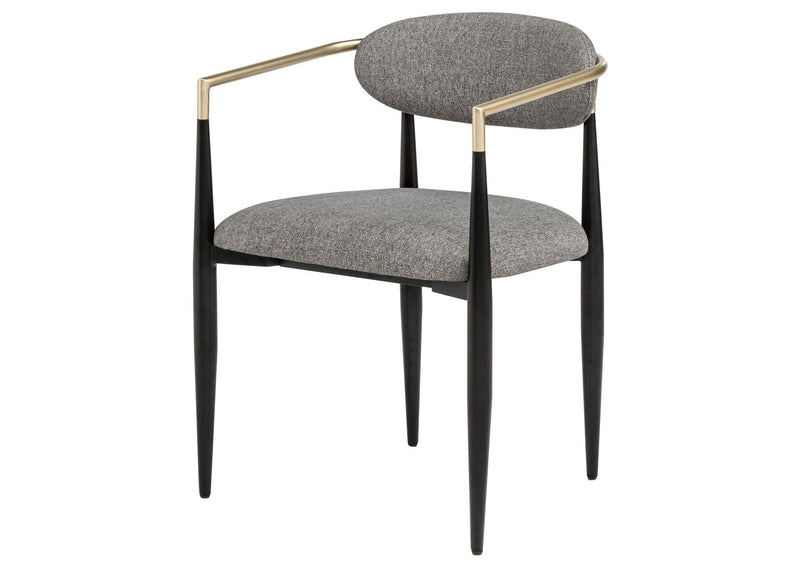 182682 Bradbury Fabric Upholstered Dining Arm Chair Grey (Set of 2)