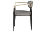 182682 Bradbury Fabric Upholstered Dining Arm Chair Grey (Set of 2)