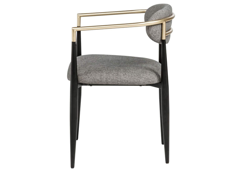 182682 Bradbury Fabric Upholstered Dining Arm Chair Grey (Set of 2)