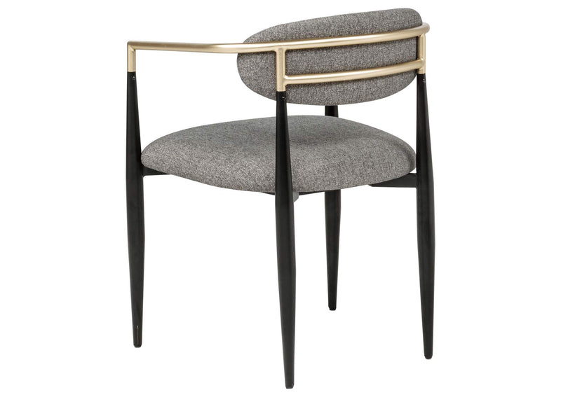 182682 Bradbury Fabric Upholstered Dining Arm Chair Grey (Set of 2)