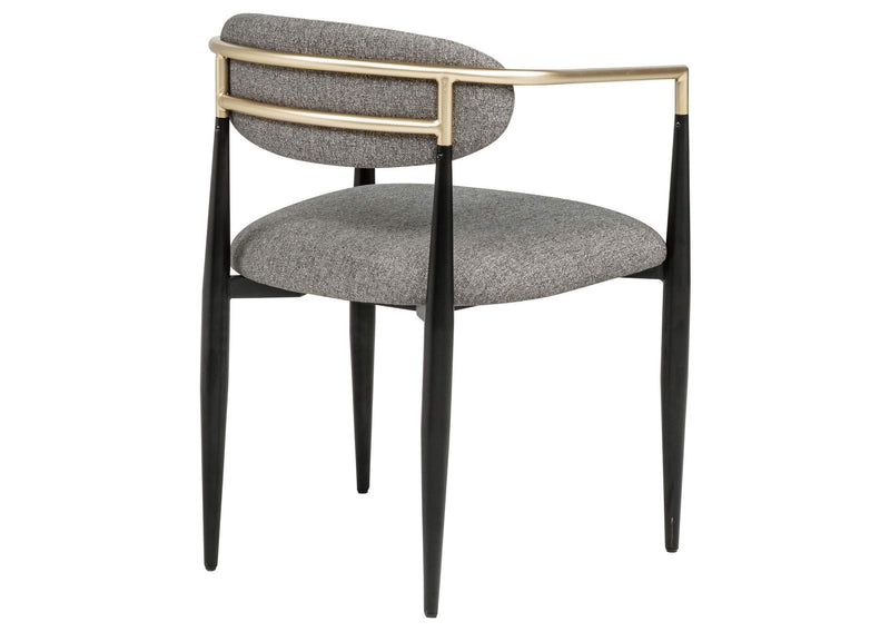 182682 Bradbury Fabric Upholstered Dining Arm Chair Grey (Set of 2)